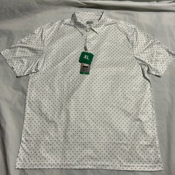 Greg Norman Men's XL Performance Golf Polo Shirt Dry Yin Yang Geometric Pattern - Picture 1 of 6